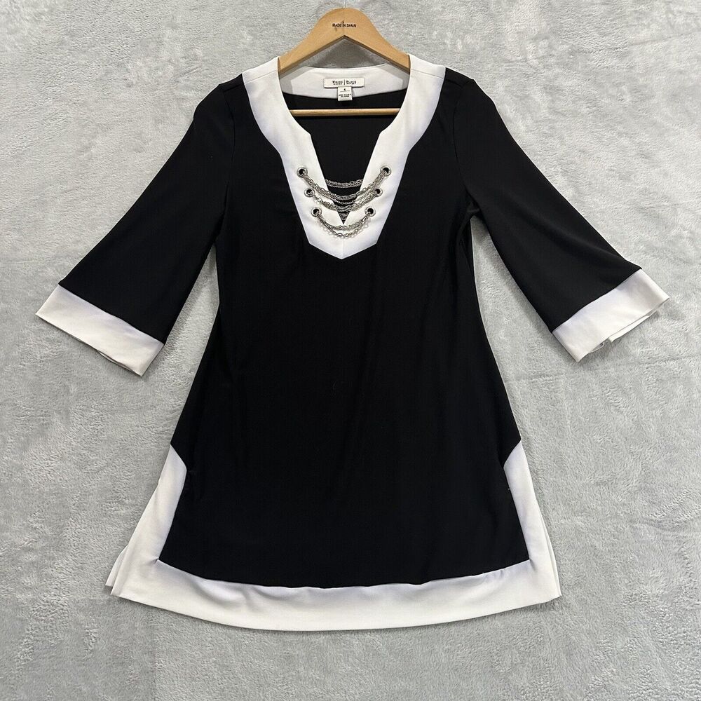 White House Black Market Black and White Mini Dress
